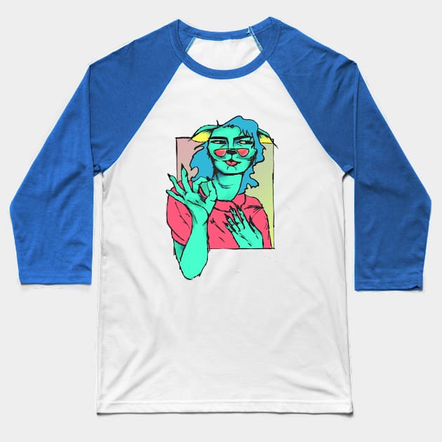 Colorcat Baseball T-Shirt by @akaluciarts